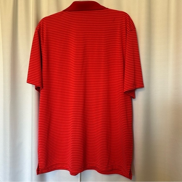 PGA Tour Class Fit Golf Polo Shirt Men's XL Size Red Striped Short Sleeve Casual - Picture 6 of 8